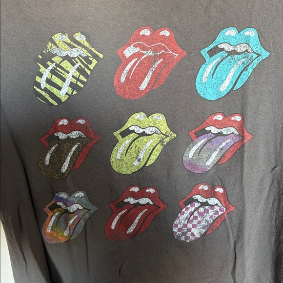 The Rolling Stones Tongue Graphic Tee Shirt Gray Size L Band Tee - Picture 3 of 4